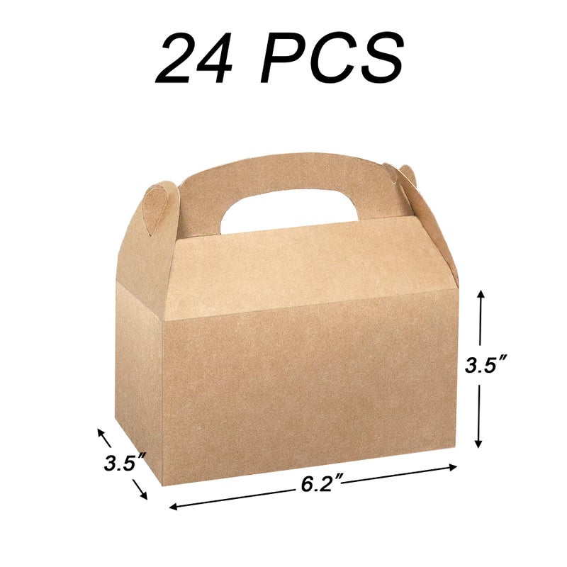 Xxcxpark 24 PCS Brown Kraft Gift Boxes 6.25x3.5x3.5, Decorative Party Favor Gift Packaging Box with Lid for DIY Crafting, Cube, Cupcake, Kraft Present Boxes for Birthday, Wedding, Anniversary - Image 2